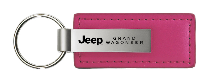 Jeep Grand Wagoneer Leather Key Fob - Pink