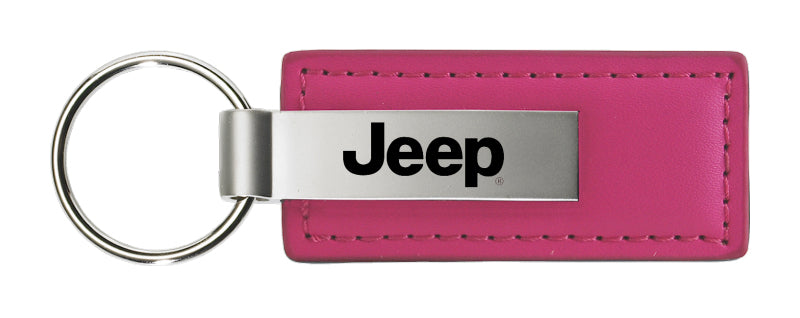 Jeep Leather Key Fob - Pink