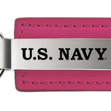 Military U.S. Navy Leather Key Fob - Pink