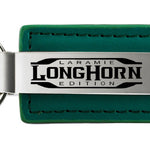 Ram Longhorn Laramie Leather Key Fob - Green