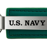 Military U.S. Navy Leather Key Fob - Green