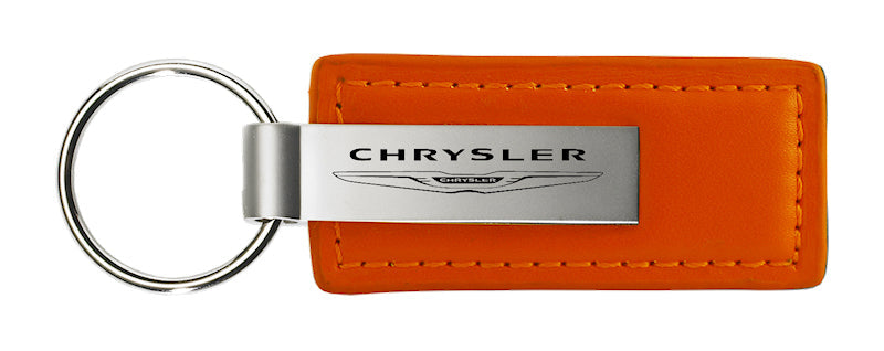 Chrysler Leather Key Fob - Orange