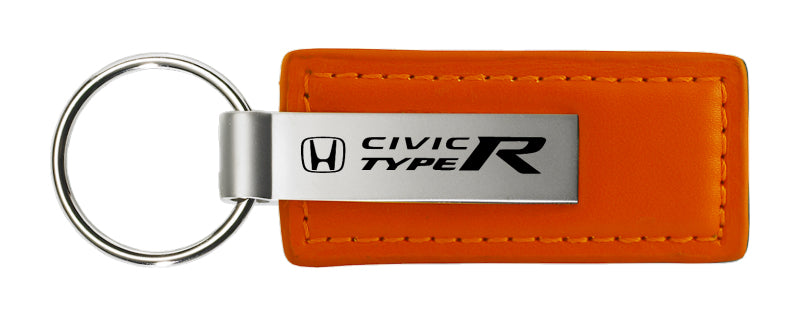 Honda Civic Type R Leather Key Fob - Orange