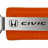 Honda Civic Leather Key Fob - Orange