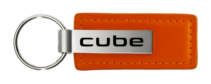 Nissan Cube Leather Key Fob - Orange