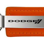 Dodge Stripe Leather Key Fob - Orange