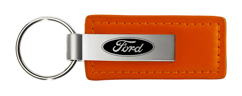 Ford Leather Key Fob - Orange