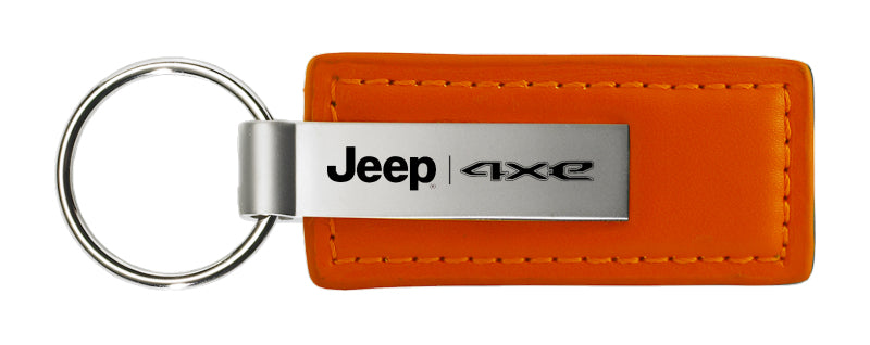 Jeep 4xe Leather Key Fob - Orange