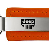 Jeep Grill Leather Key Fob - Orange