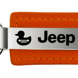 Jeep Duck Leather Key Fob - Orange