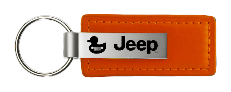 Jeep Duck Leather Key Fob - Orange