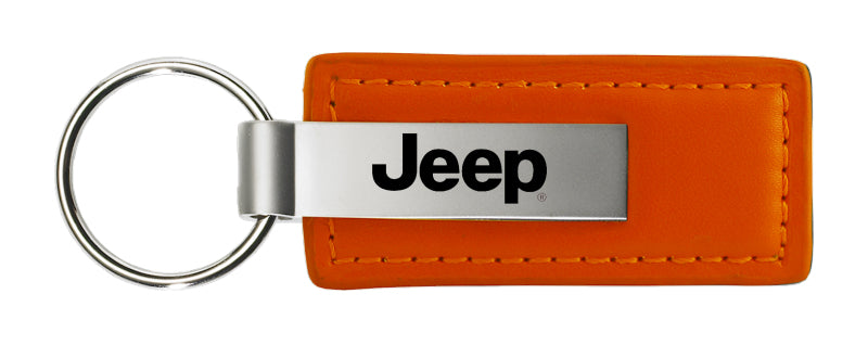 Jeep Leather Key Fob - Orange