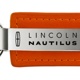 Lincoln Nautilus Leather Key Fob - Orange