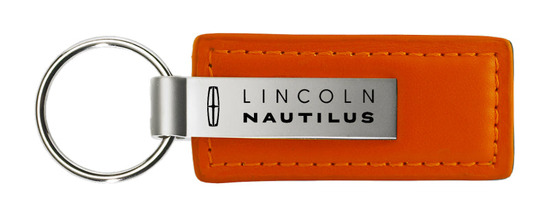 Lincoln Nautilus Leather Key Fob - Orange