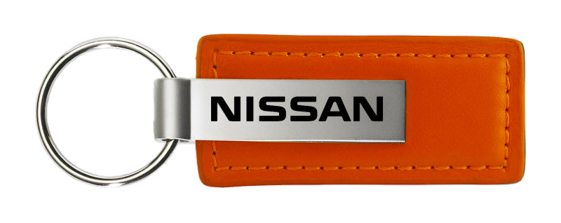 Nissan Leather Key Fob - Orange