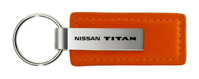 Nissan Titan Leather Key Fob - Orange