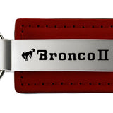 Ford Bronco II Leather Key Fob - Burgundy