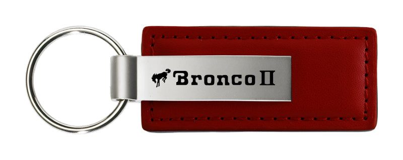 Ford Bronco II Leather Key Fob - Burgundy