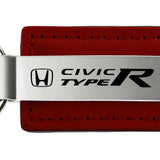 Honda Civic Type R Leather Key Fob - Burgundy