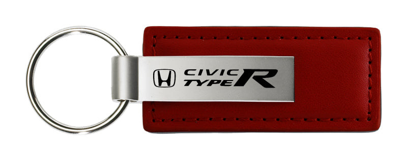 Honda Civic Type R Leather Key Fob - Burgundy