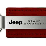 Jeep Grand Wagoneer Leather Key Fob - Burgundy