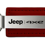 Jeep 4xe Leather Key Fob - Burgundy