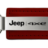 Jeep 4xe Leather Key Fob - Burgundy