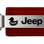 Jeep Duck Leather Key Fob - Burgundy