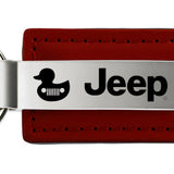 Jeep Duck Leather Key Fob - Burgundy