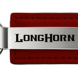 Ram Longhorn Leather Key Fob - Burgundy