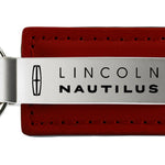 Lincoln Nautilus Leather Key Fob - Burgundy