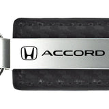 Honda Accord Carbon Fiber Leather Key Fob - Black