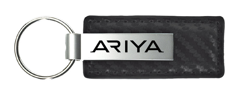 Nissan Ariya Carbon Fiber Leather Key Fob - Black
