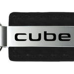 Nissan Cube Carbon Fiber Leather Key Fob - Black