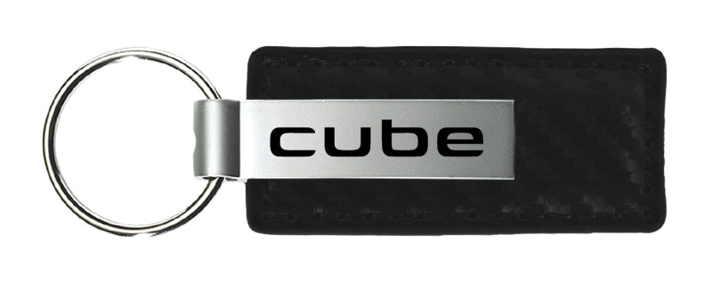 Nissan Cube Carbon Fiber Leather Key Fob - Black