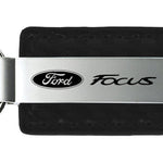 Ford Focus Carbon Fiber Leather Key Fob - Black