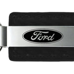 Ford Carbon Fiber Leather Key Fob - Black