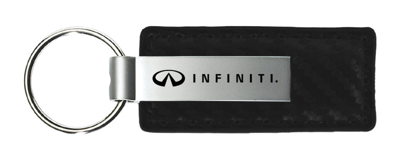 Infiniti Carbon Fiber Leather Key Fob - Black