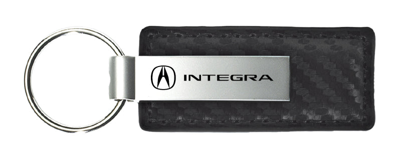 Acura Integra Carbon Fiber Leather Key Fob - Black