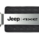 Jeep 4xe Carbon Fiber Leather Key Fob - Black