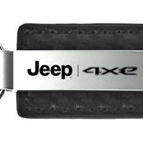 Jeep 4xe Carbon Fiber Leather Key Fob - Black