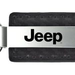 Jeep Carbon Fiber Leather Key Fob - Black