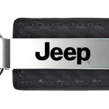 Jeep Carbon Fiber Leather Key Fob - Black