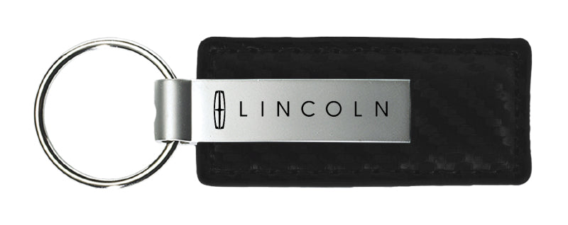 Lincoln Carbon Fiber Leather Key Fob - Black