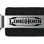 Ram Longhorn Laramie Carbon Fiber Leather Key Fob - Black