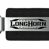 Ram Longhorn Laramie Carbon Fiber Leather Key Fob - Black