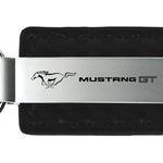 Mustang GT Carbon Fiber Leather Key Fob - Black