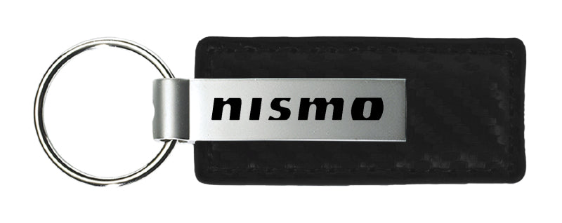 Nissan Nismo Carbon Fiber Leather Key Fob - Black