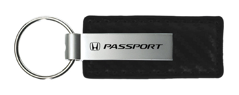 Honda Passport Carbon Fiber Leather Key Fob - Black