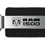 Ram 1500 Carbon Fiber Leather Key Fob - Black